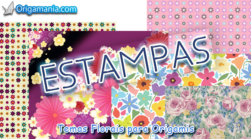 Estampas com Temas Florais Para Origamis.