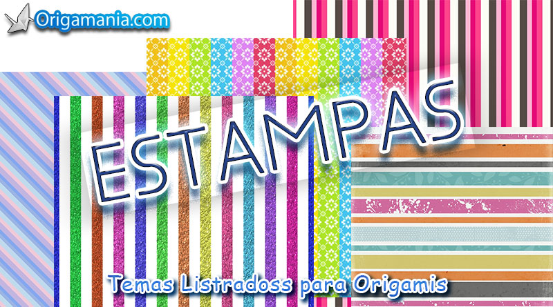 Estampas com Temas Listrados Para Origamis.