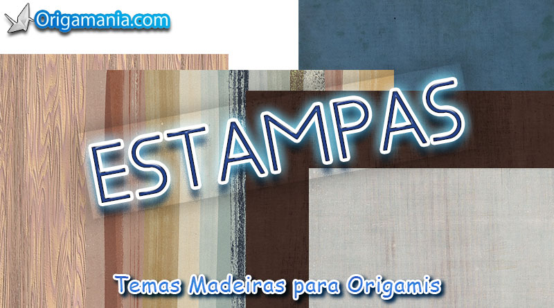 Estampas com Temas Madeira Para Origamis.