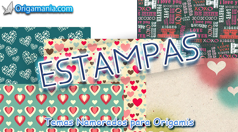 Estampas com Temas Namorados Para Origamis.