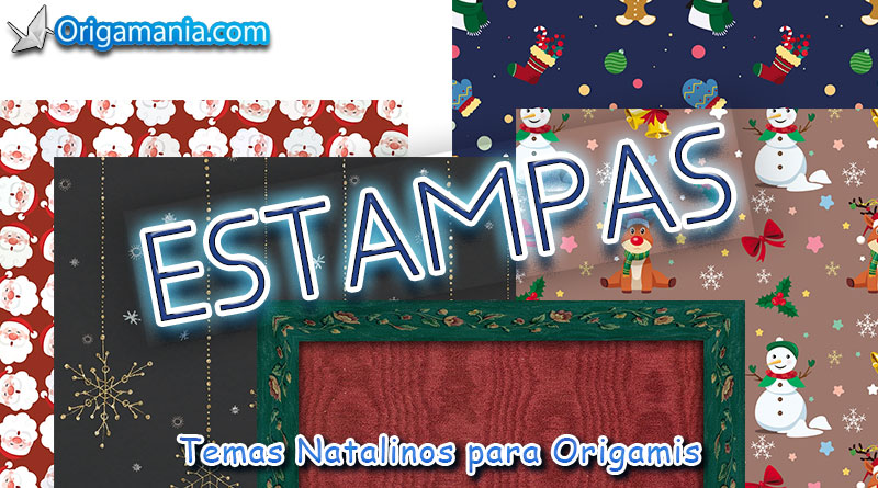 Estampas com Temas Natalinos Para Origamis.