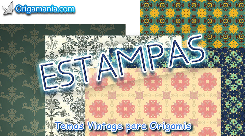 Estampas com Temas Vintage Para Origamis.