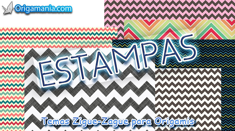 Estampas com Temas Zigue-Zague Para Origamis.